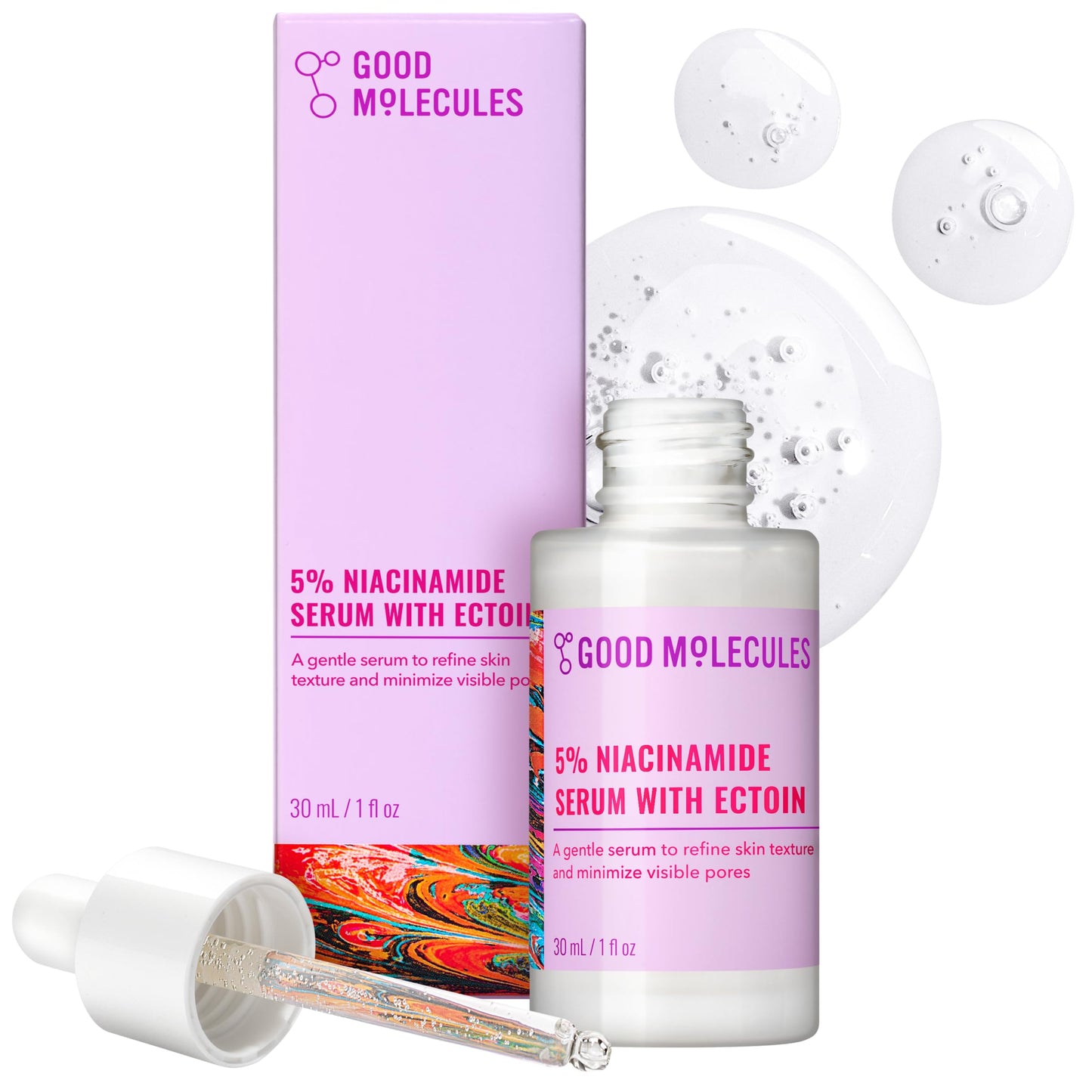 Good Molecules 5% Niacinamide Serum with Ectoin - Ultra Hydrating Serum to Target Enlarged Pores and Blemishes - Moisturizing, Pore Minimizer for Face - Skin Care