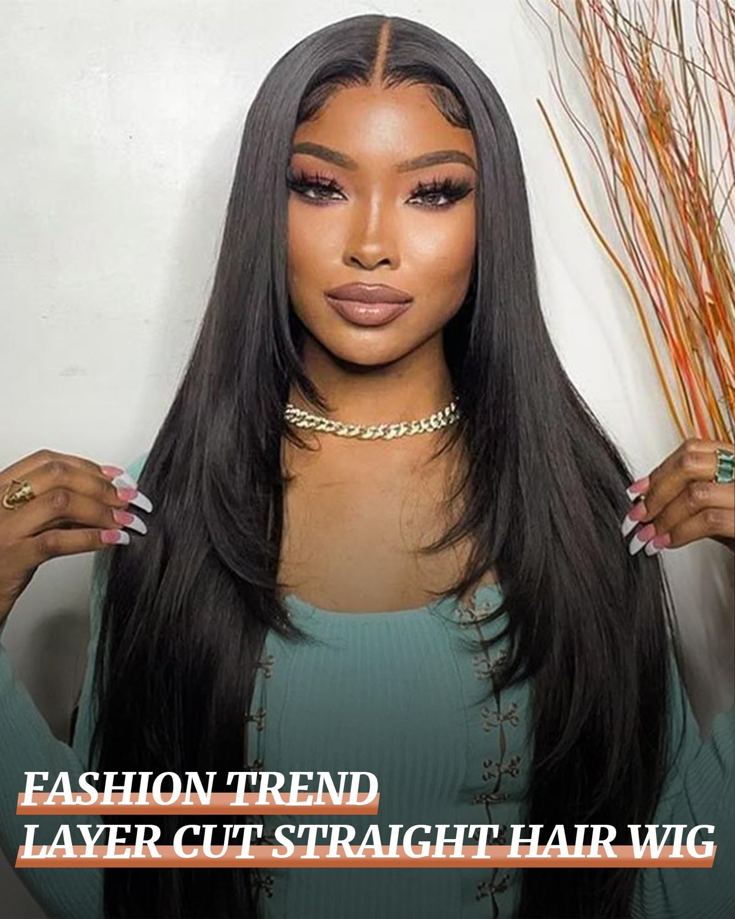 Marshey Synthetic Lace Front Wig Long Straight Black Wigs for Black Women Wear and Go Glueless Wigs as Human Hair Pre Plucked Pre Cut 13x6 Lace Front Wigs (Natural Black, 24 Inch)