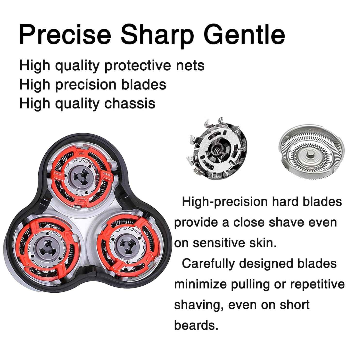 SH90 Replacement Heads Compatible with Philips Norelco Series 9000, SH90/62 Shaver complete Heads for Philips Series 9000(S9xxx) 8000(S8xxx), Upgrade Replacement Blades with Base Bracket