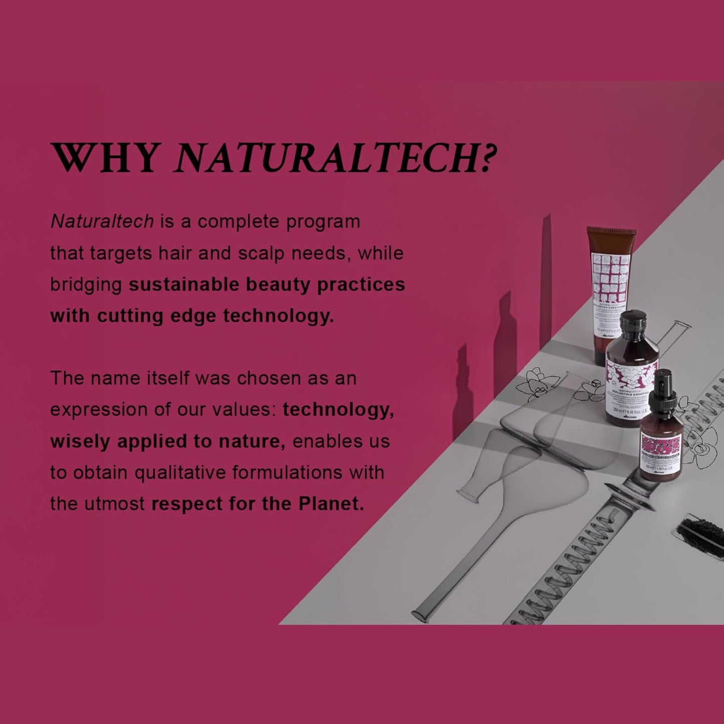Davines Naturaltech Replumping Hair Filler - Moisturizing Treatment for Fine Hair | Thickens & Plumps, Travel Size 3.38 Fl Oz