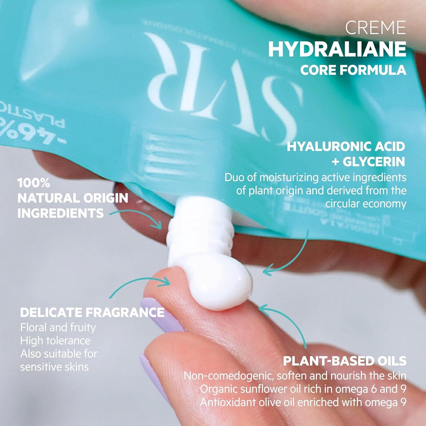 SVR - Hydraliane Hydrating Face Cream - Face Moisturizer for Normal to Dry, Sensitive Skin - All day Hydration - Dermatologically Tested, Hypoallergenic - Naturally-Derived Ingredients - 1.3 fl.oz