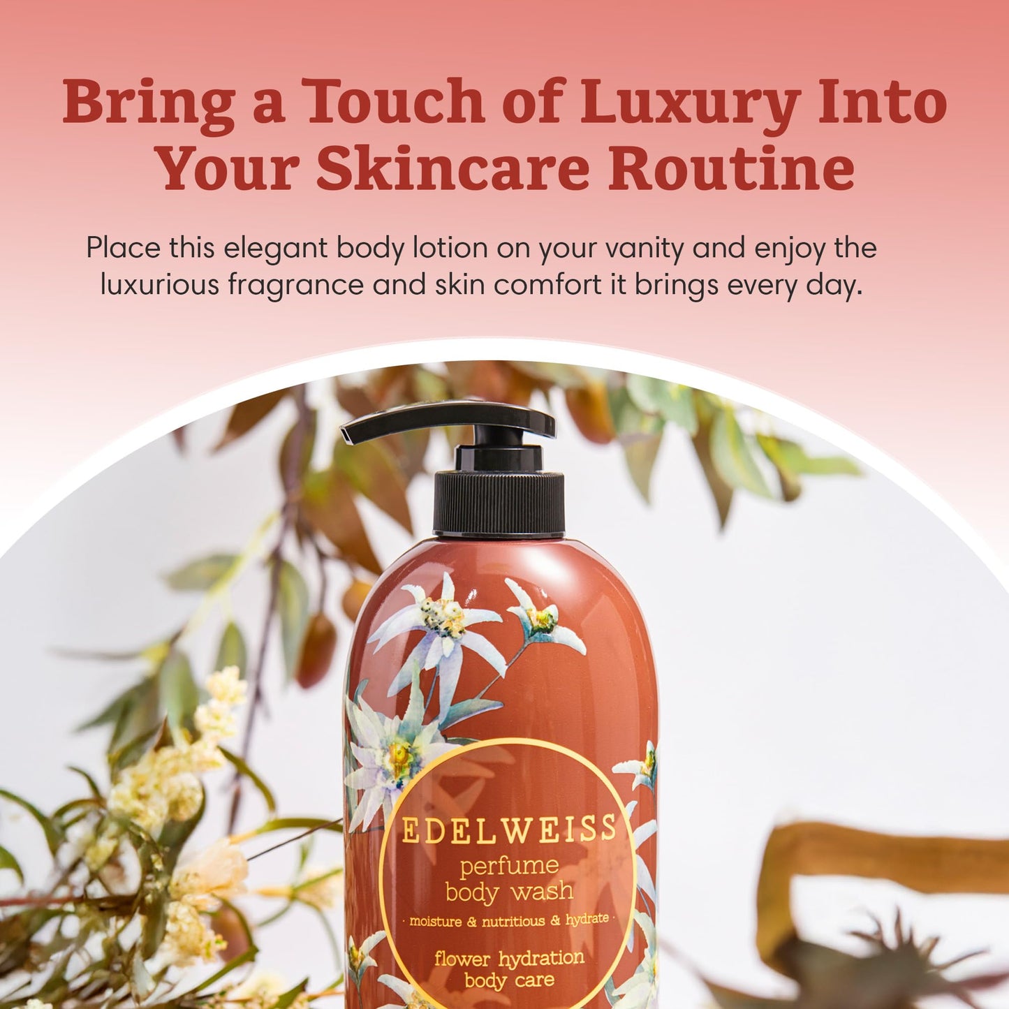 Jigott Edelweiss Perfume Body Wash 25.36 FL OZ / 750ml + Edelweiss Perfume Body Lotion 16.9 FL OZ / 500ml