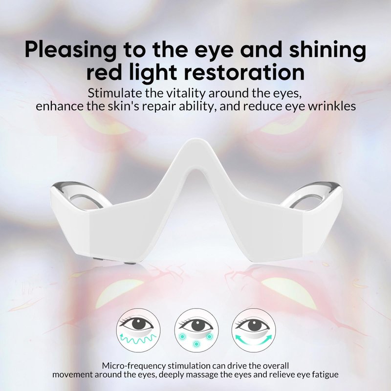 Red Light Therapy Eye Massager for Dark Circles and Puffiness, Portable Eye Care Device with 3 Modes for Wrinkles & Anti-Aging, Ideal for Daily Skincare Routines