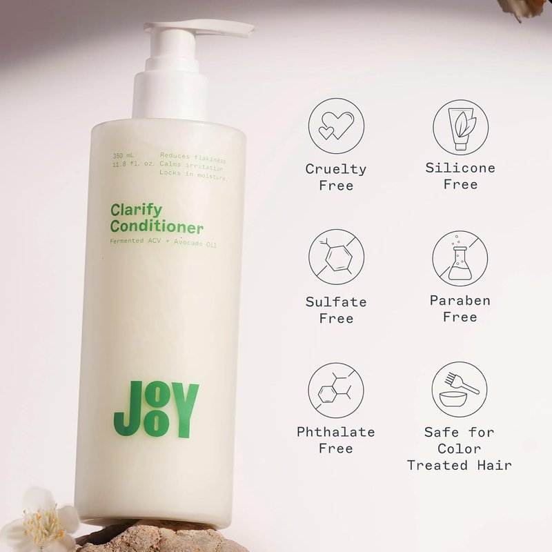 JOOY Clarify Conditioner - Weightless Hydration for All Hair Types | Soothes Scalp & Reduces Flakiness, 11.8 fl oz