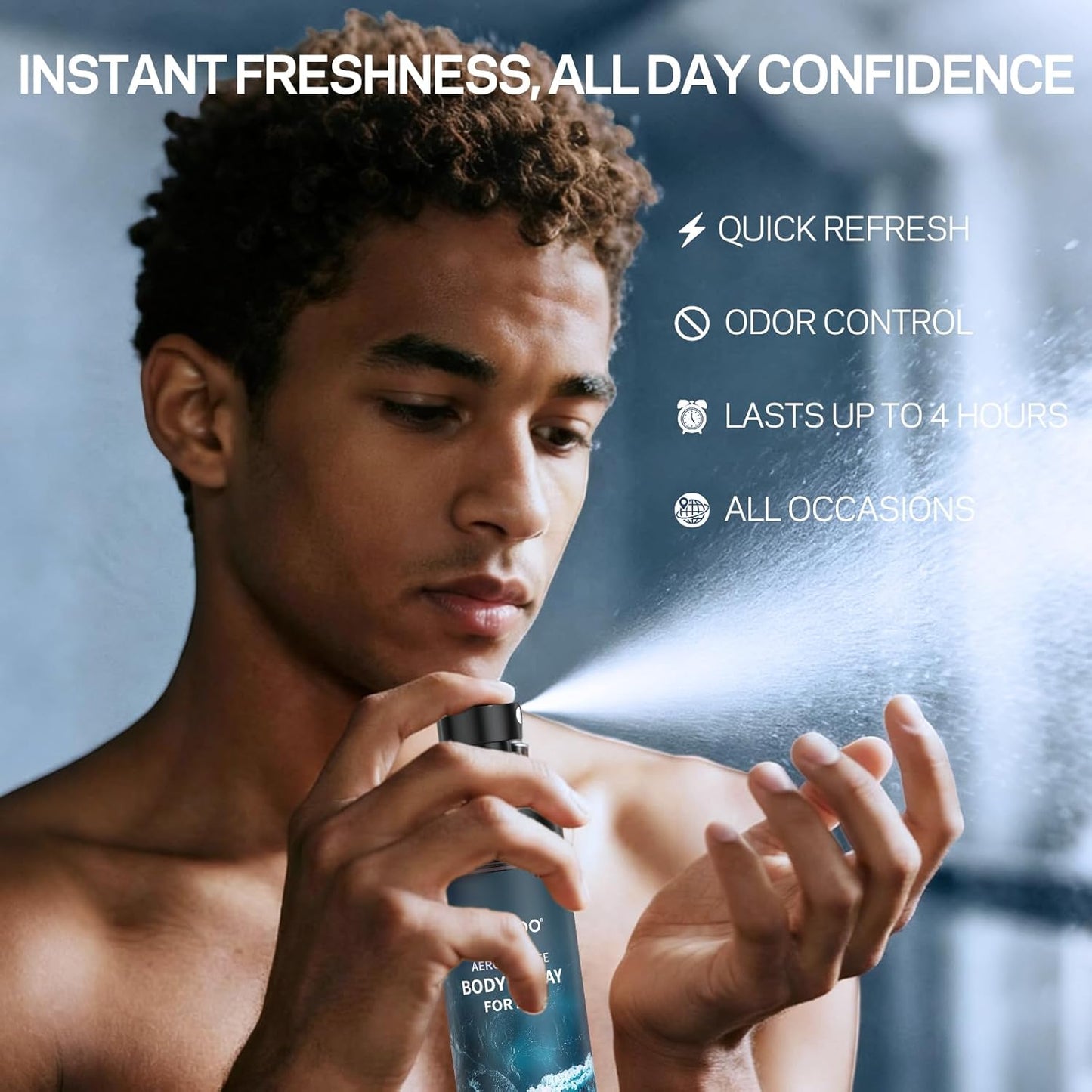 Men’s Body Spray Set - Aluminum-Free Deodorizing Mist | Refreshing Oriental & Woody Scents, 3.4 fl oz Each