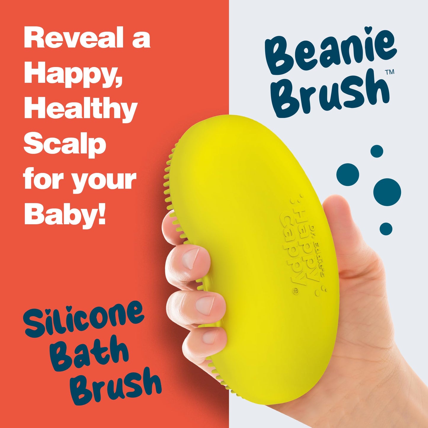 Happy Cappy Cradle Cap Medicated Shampoo and Body Wash with Beanie Brush - Baby Dandruff Shampoo, Helps Infants with Seborrheic Dermatitis, Dermatologist Tested, Gentle Baby Scalp Scrubber - 2 Pieces