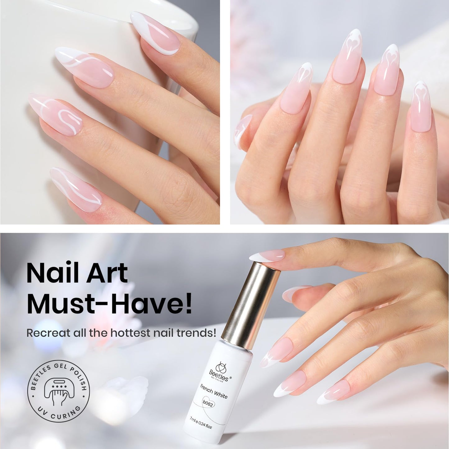 beetles Gel Polish Swirl Nail Art White Gel Liner Nail Polish