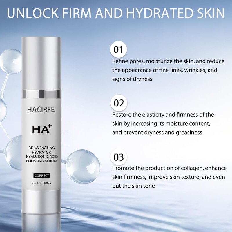 HACIRFE ElegaCell HA + Rejuvenating Hydrator Skin Hyaluronic Acid Boosting Serum for Face - Restore Hydrator Age-Defying Skincare for Women Smooth Fine Lines and Wrinkles 1.69 oz