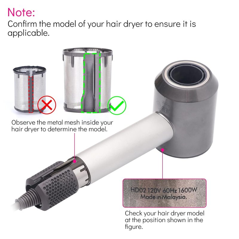Magnetic Hair Dryer Filter Cover Replacement for Dyson Supersonic HD02 | Outer Strainer Filter Cage