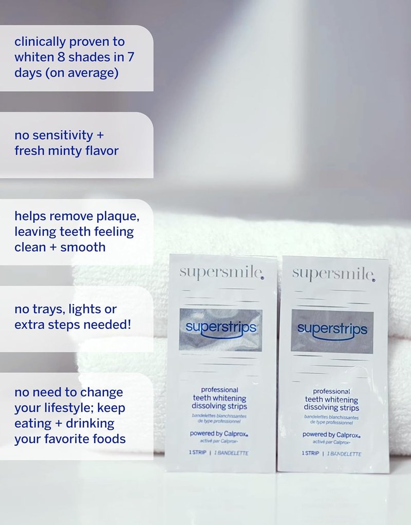 Supersmile Whitening System - Toothpaste & Accelerator Duo with 14 Dissolving Whitening Strips | Travel Size Kits