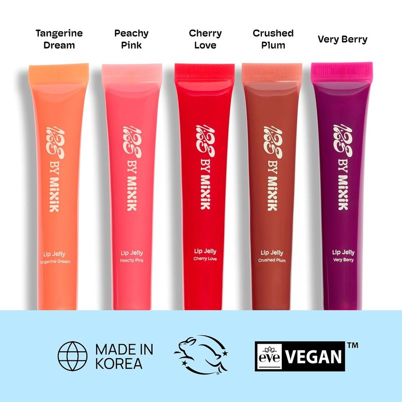 Lip Jelly - Sheer Glossy Lip Gloss with Vitamin 10 Complex & Nourishing Oils | Hydrating Vegan Non-Sticky Stain, 0.3 fl oz (Crushed Plum)