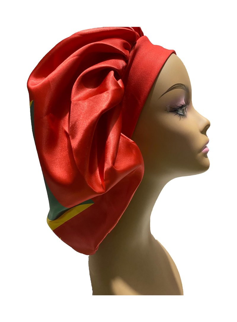 Grenada Flag Hair Bonnet - Comfortable and Stylish Sleep Cap for Natural Hair Protection