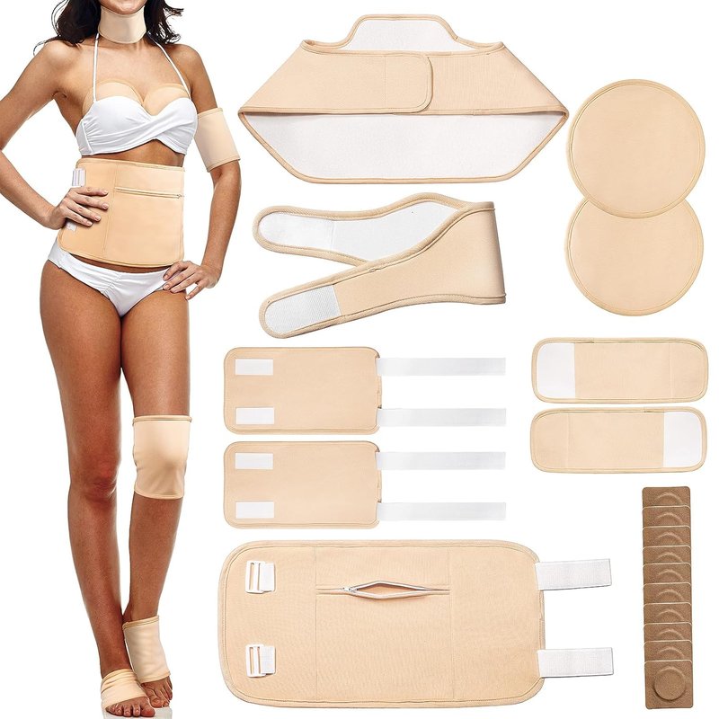 Castor Oil Pack Wrap Set - 9 Organic Packs & 10 Disposable Patches | Reusable, Waterproof, Adjustable