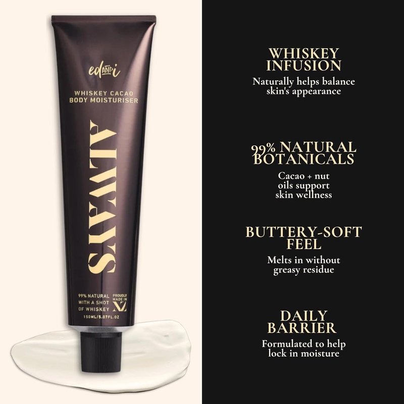 Moisturizer Body Lotion - Hydrating Skin Lotion for Dry, Dull, Aging Skin | Whiskey Cacao, 5.07 oz