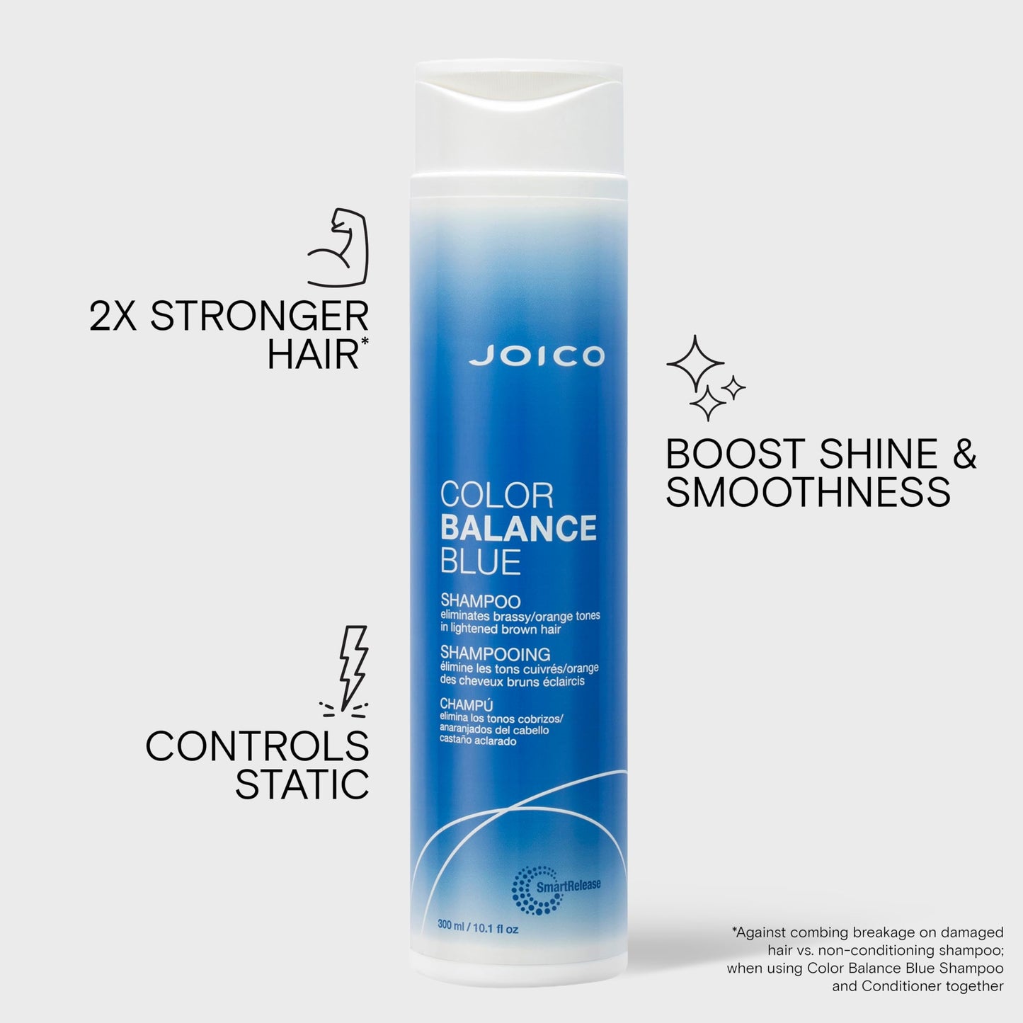 Joico Color Balance Blue Shampoo | For Lightened Brown Hair | Eliminate Brassy Orange Tones | Boost Color Vibrancy & Shine | UV Protection | With Rosehip Oil & Green Tea Extract | 10.1 Fl Oz