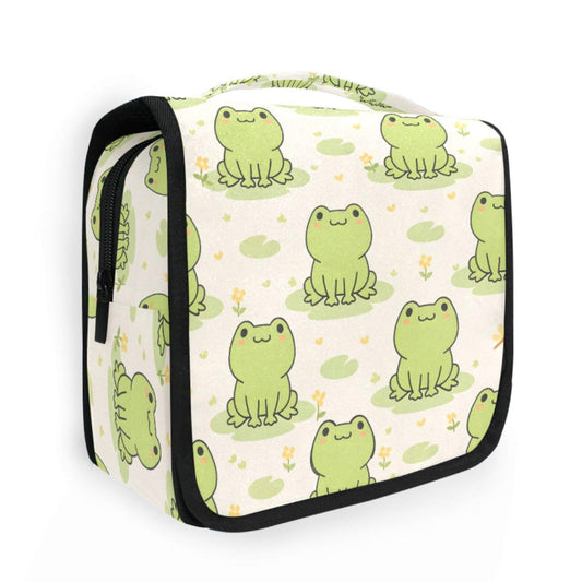 MNSRUU Hanging Toiletry Bag Cute Frog Makeup Travel bag for Toiletries Portable Toiletry Organizer Bags Clear Toiletry Cosmetic Kit