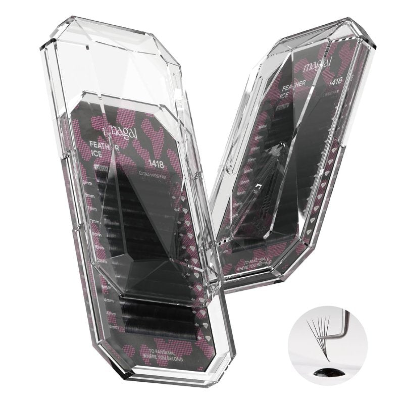 MAGAL Mega Volume Classic Black Fluffy Eyelash Extensions 0.03 C/D/D+ 14-18mm Easy Fan/Silky Individual Lash/Extra Volume Professional Eyelash Tray (Classic 1418 D curl)