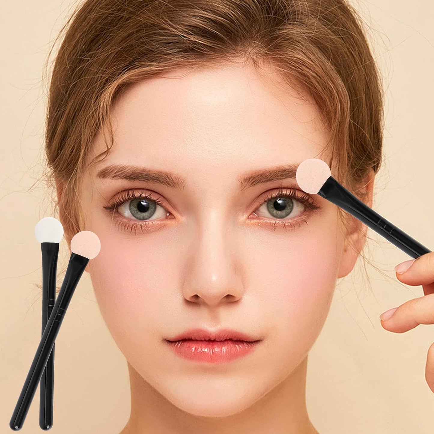 Makeup Brushes Set for Women Professional,UorPoto 10Pcs Sponge Eyeshadow Brush Sets Applicator Double Sided reusable