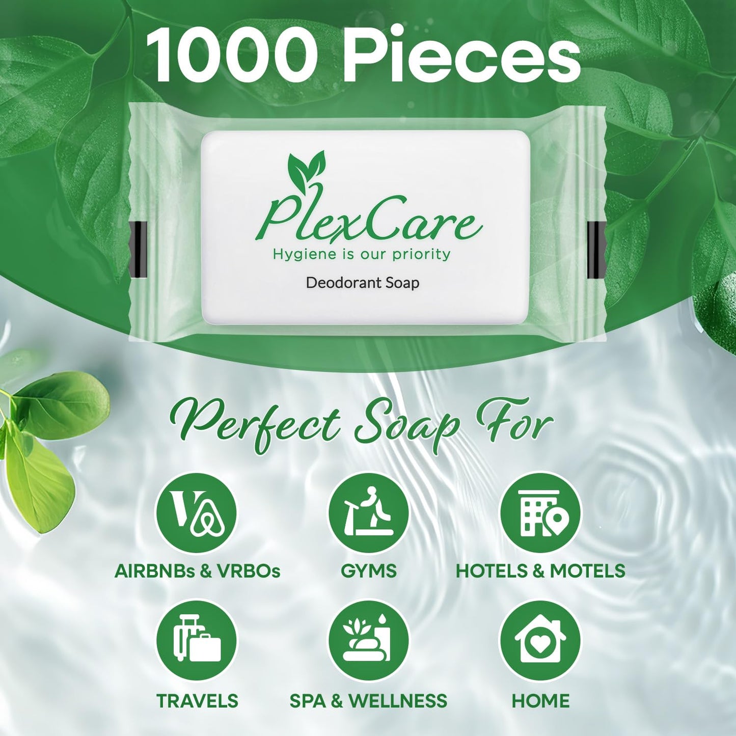 Pleasant Scent Bar Soap - 0.5 oz Travel Size | 1000 Pack Individually Wrapped Amenities for Hotels