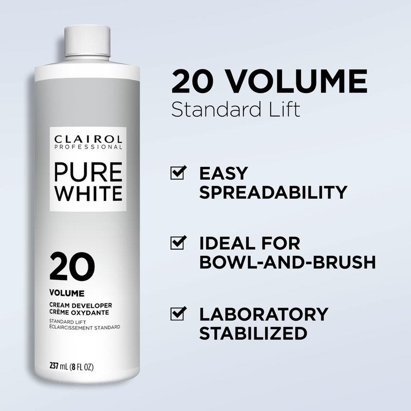 Clairol Professional Pure White 20 volume Crème Developer, 2 oz