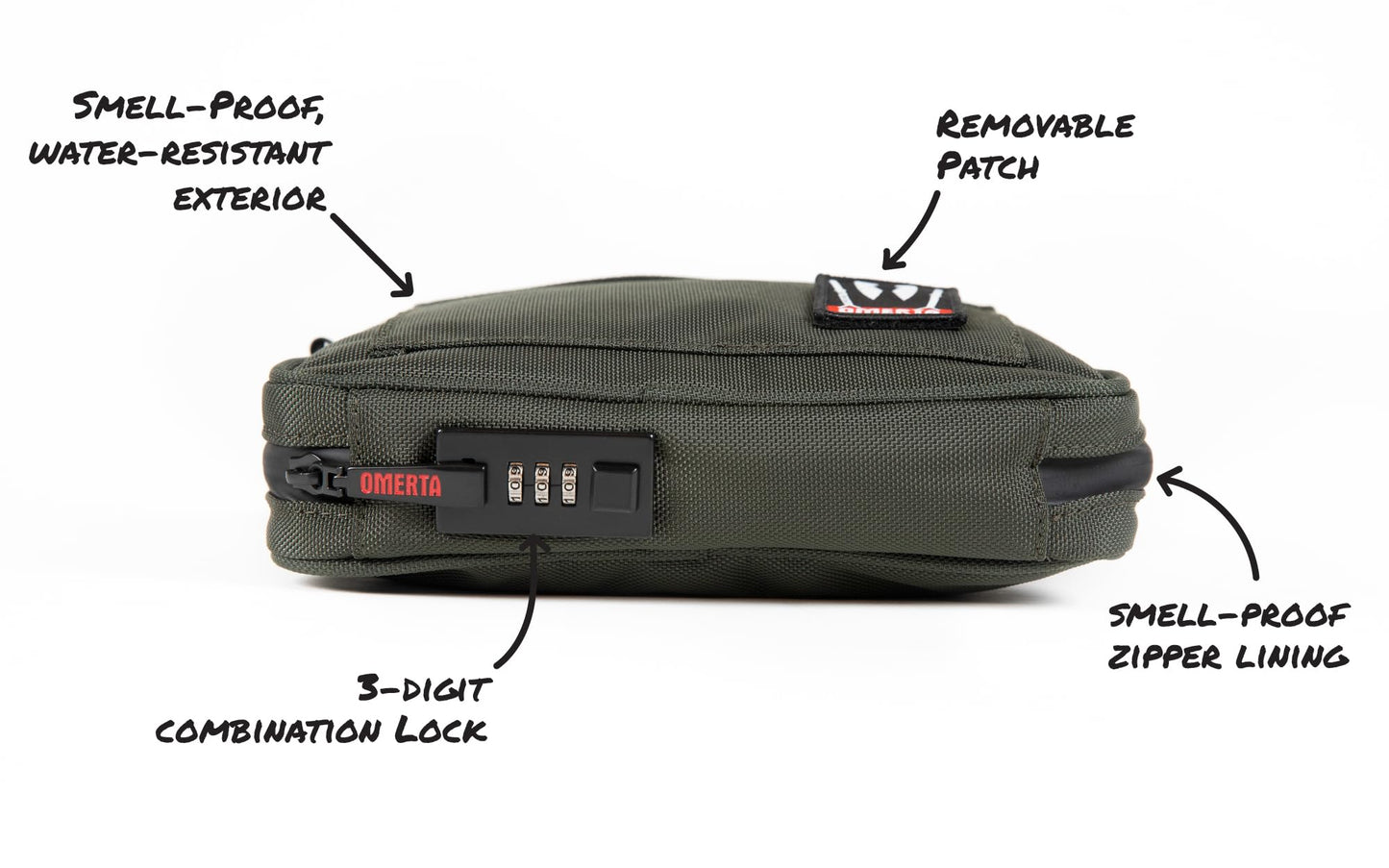 DIME BAGS Smell-proof Boss with Lock Padded Pouch with Activated Carbon Technology | 3-Digit Combo Lock | Low-Profile, Sleek Design (8 Inch, Camo)