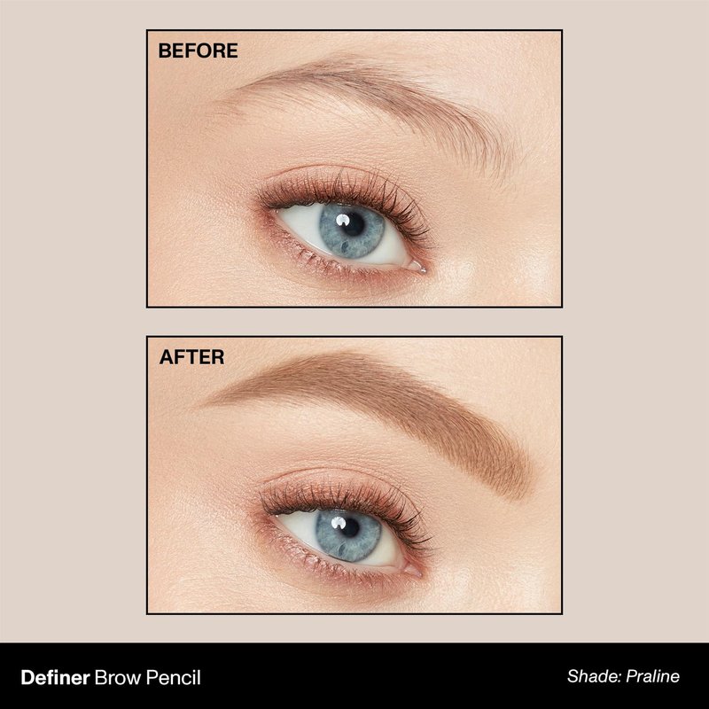 Morphe Definer Dual-Ended Brow Pencil - Precision Slanted Tip for Shaping & Filling | Smooth No-Tug Formula, Praline (0.003 oz)