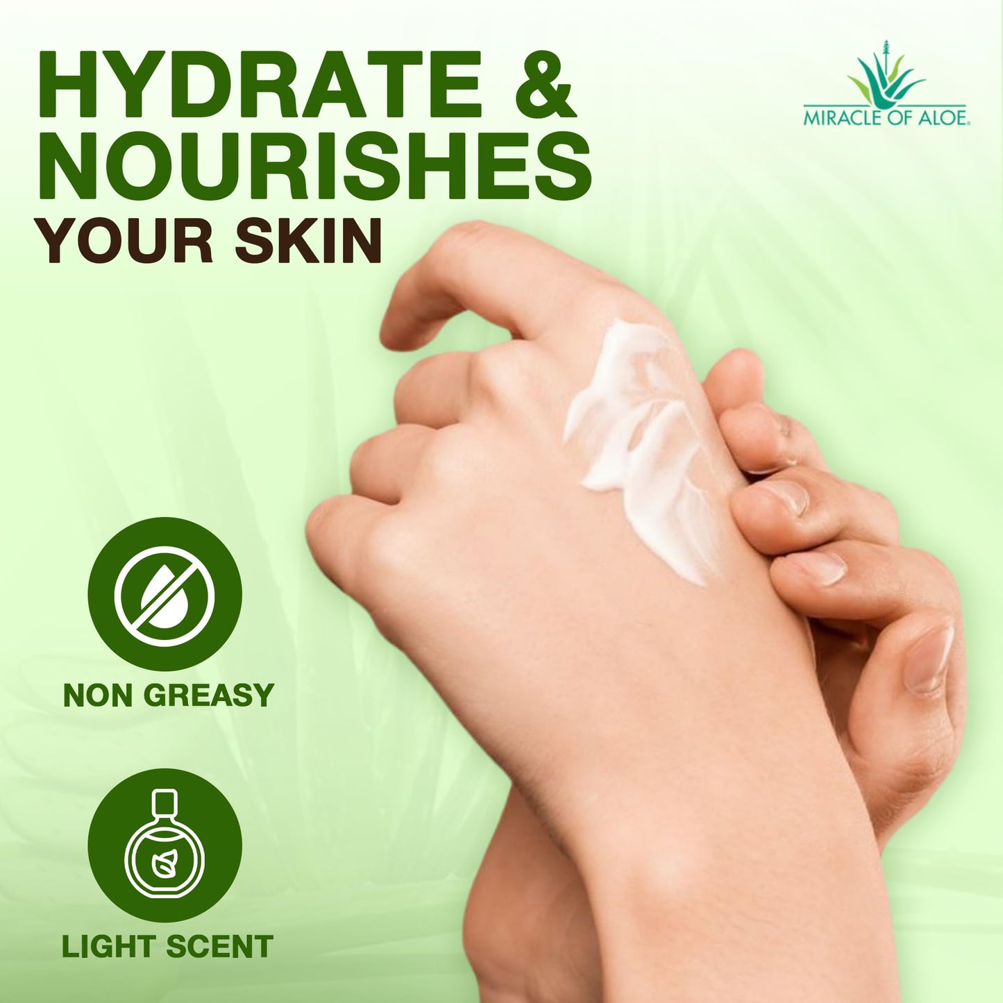 Miracle Hand Repair Cream for Dry Cracked Hands 8 oz Best Healing Hand Cream with 60% Aloe Vera - Non-Greasy Moisturizer for Working Hands - Fast Absorbing Lotion for Extremely Dry Skin (2-Pack)