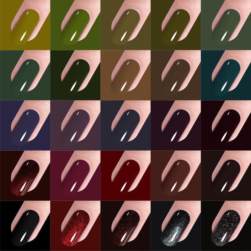 Vishine Gel Nail Polish Set - 48 Autumn Winter Colors with Base & Top Coat | 8ml Manicure Kit