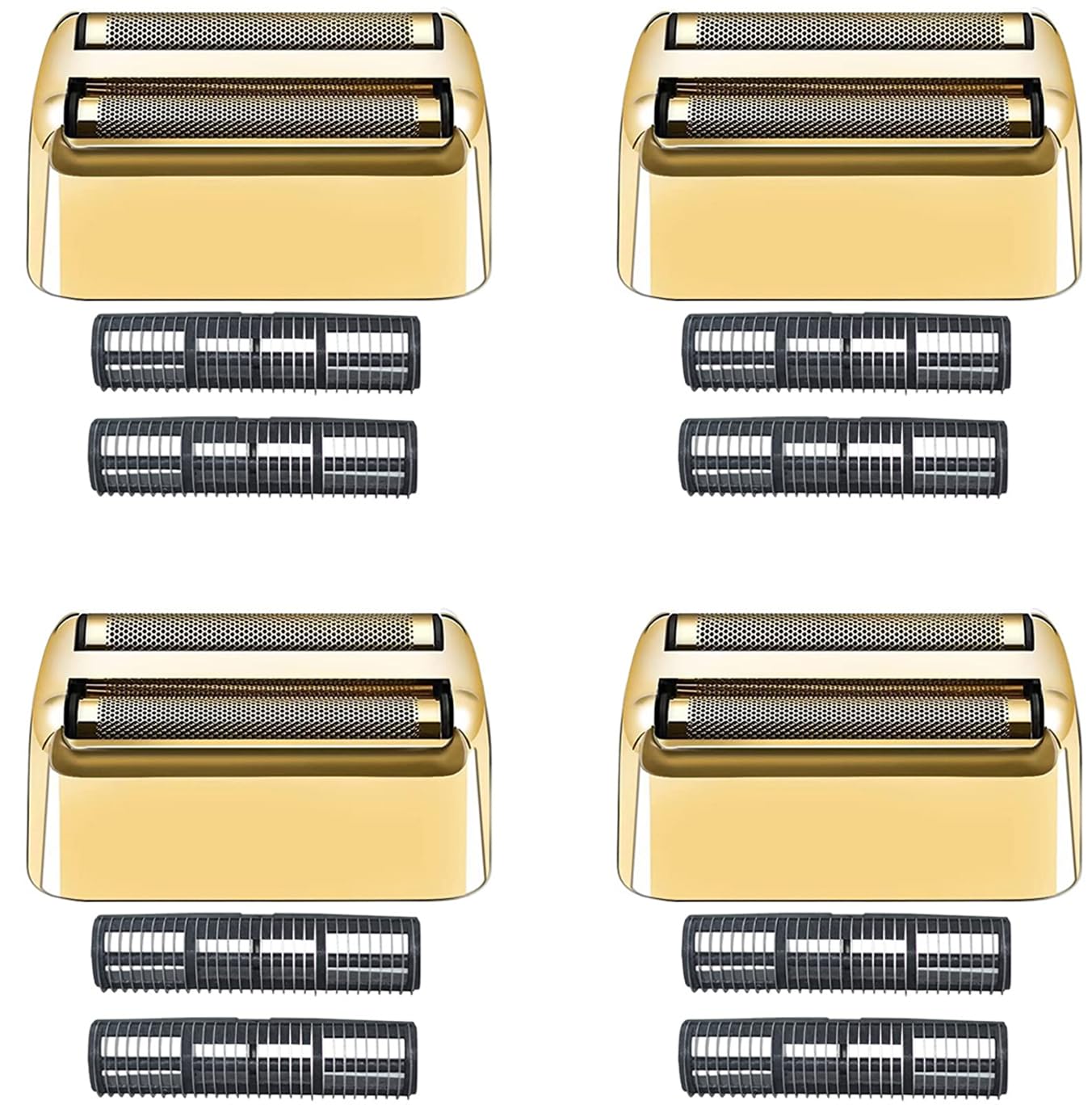 4 Pack Shaver Replacement Foil and Cutters compatible with BaBylissPRO Double FXFS2 Metal shaver foil replacement (Golden-4PCS)