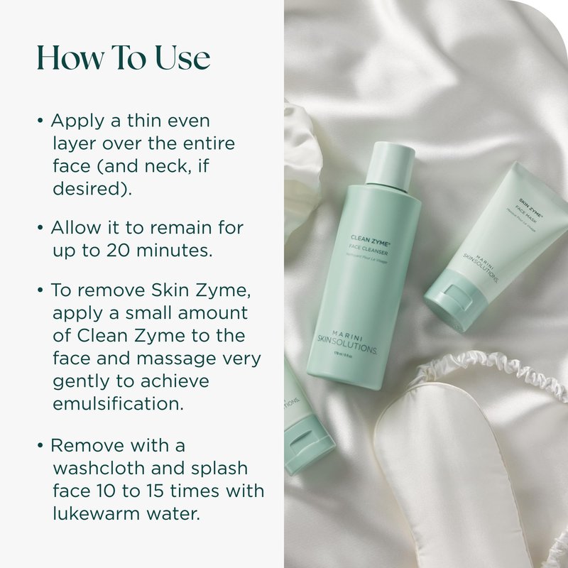 Marini SkinSolutions Skin Zyme - Face Mask with Proteolytic Papaya Enzymes - Gently Removes Dead Skin Cells for a Smooth, Radiant Complexion - All Skin Types - Cruelty Free - Made in the USA - 1 oz