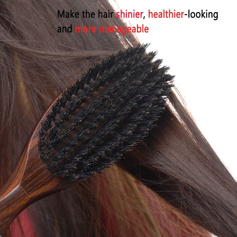Natural Boar Bristle Hair Brush - Wooden Handle for Fine Hair | Unisex Design