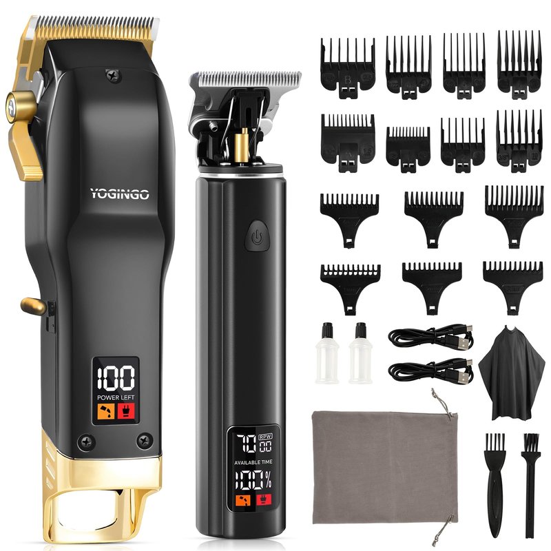 YOGINGO Professional Hair Clippers for Men, Barber Hair Cutting Kit Cordless, Rechargeable Grooming Set Gifts for Men