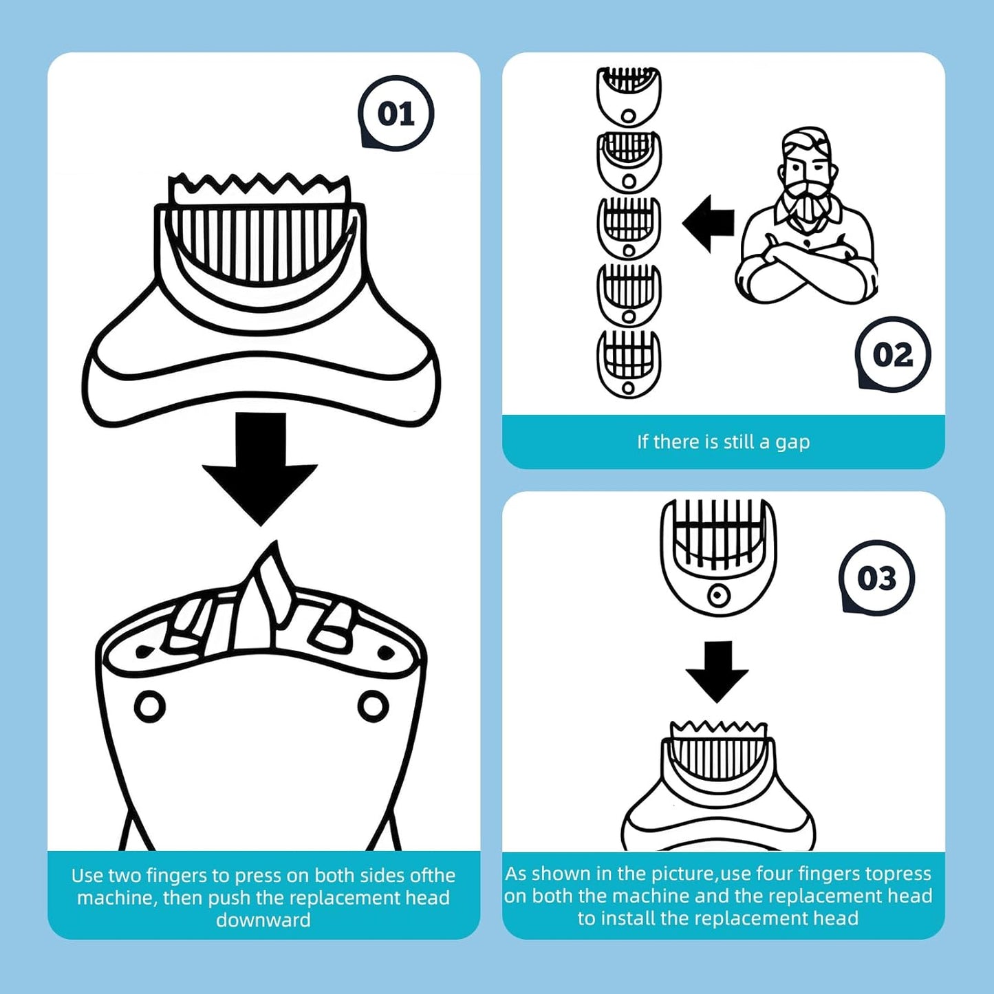 Beard Trimmer Attachment - Compatible With Braun Series 5, 6, 7 | Replacement Guide Combs 1-7mm