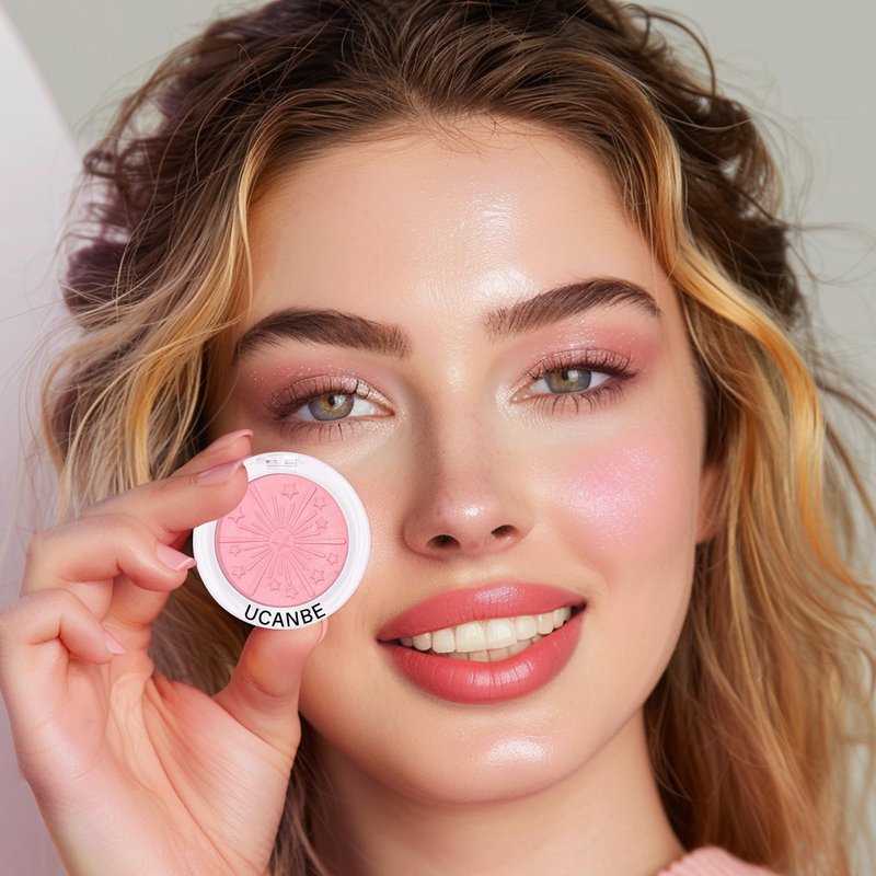 UCANBE Baked Blush for Cheek, Glow Blushing - Seamless Silky Blendable Powder Blush Makeup Palette, Delivering Long Last Natural Ruddy Complexion