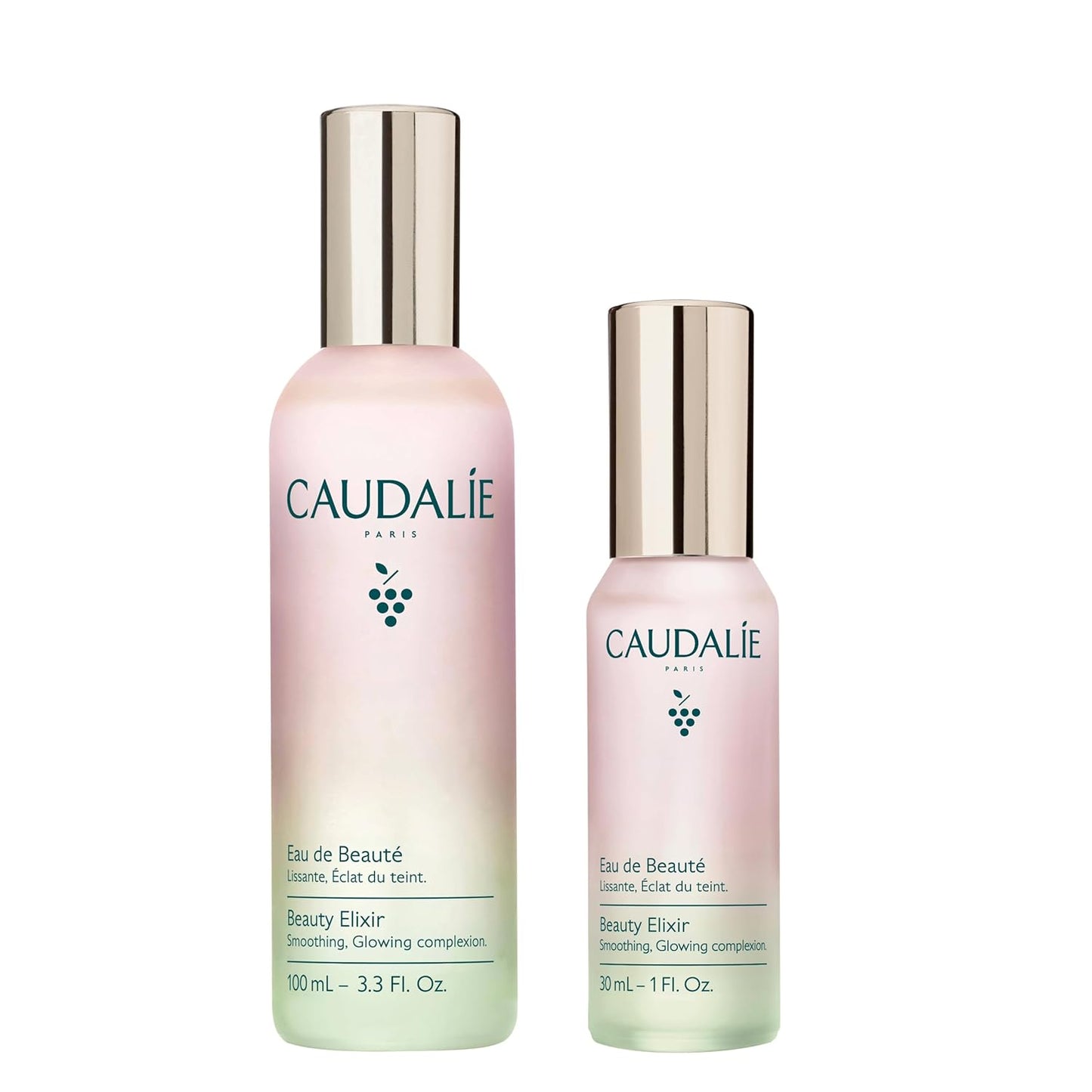 Caudalie Beauty Elixir Face Mist - Pore Tightening Toner & Makeup Setter | 100 mL Full Size & 30 mL Travel Size
