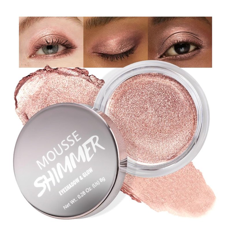 Champagne Glow Cream Shimmer Eyeshadow | Waterproof Beige Pearl Glitter for Natural & Soft Glam Makeup 8g
