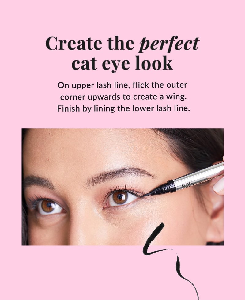 DHC Liquid Eyeliner EX, Water-Resistant, Fine Tip, All Day Wear, Black, 0.01 fl. oz.