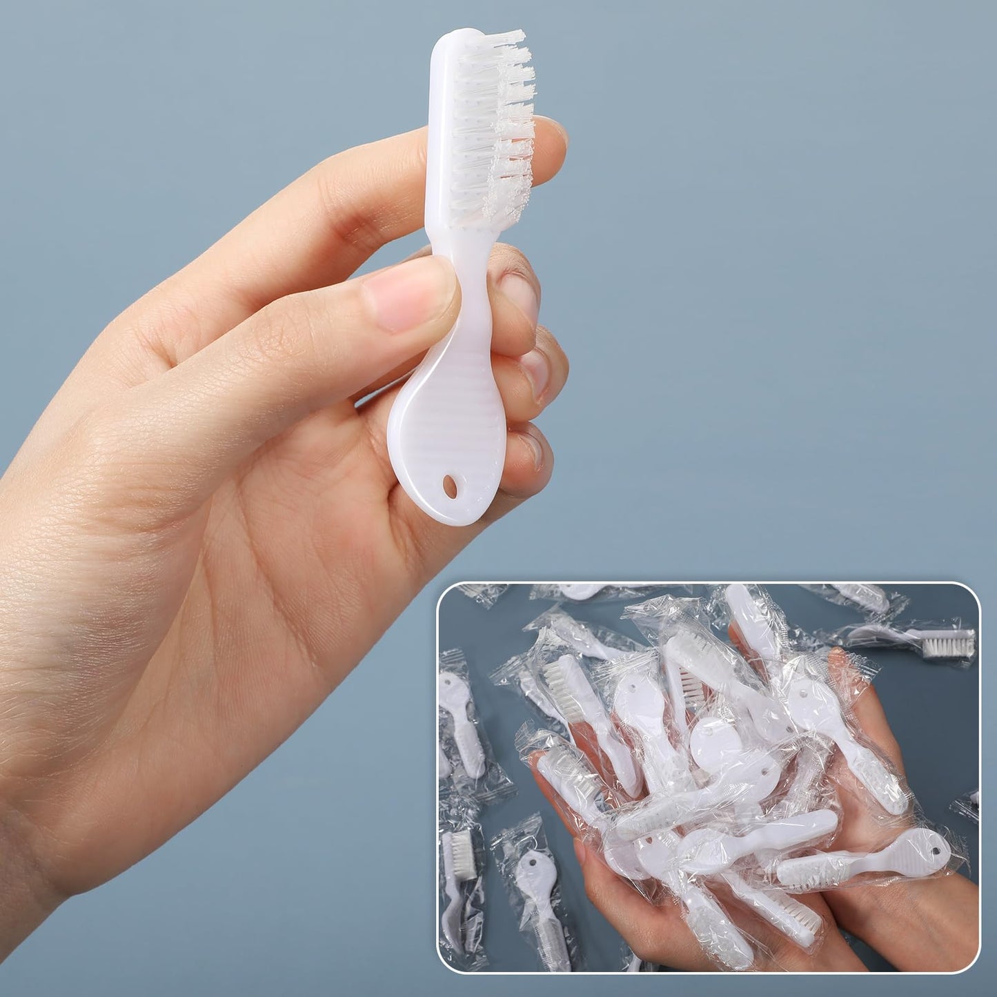 Patelai 200 Pcs Mini Toothbrush Thumbprint Individually Packaged Security Short Toothbrush Bulk with Soft Bristle Bulk for Portable Prison Camping Detention Center Travel Denture Teeth Cleaning