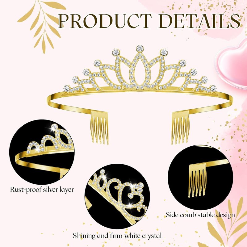 Crystal Tiara Crowns - 24 Pcs Rhinestone Headbands for Women | Perfect for Pageants, Weddings, and Parties
