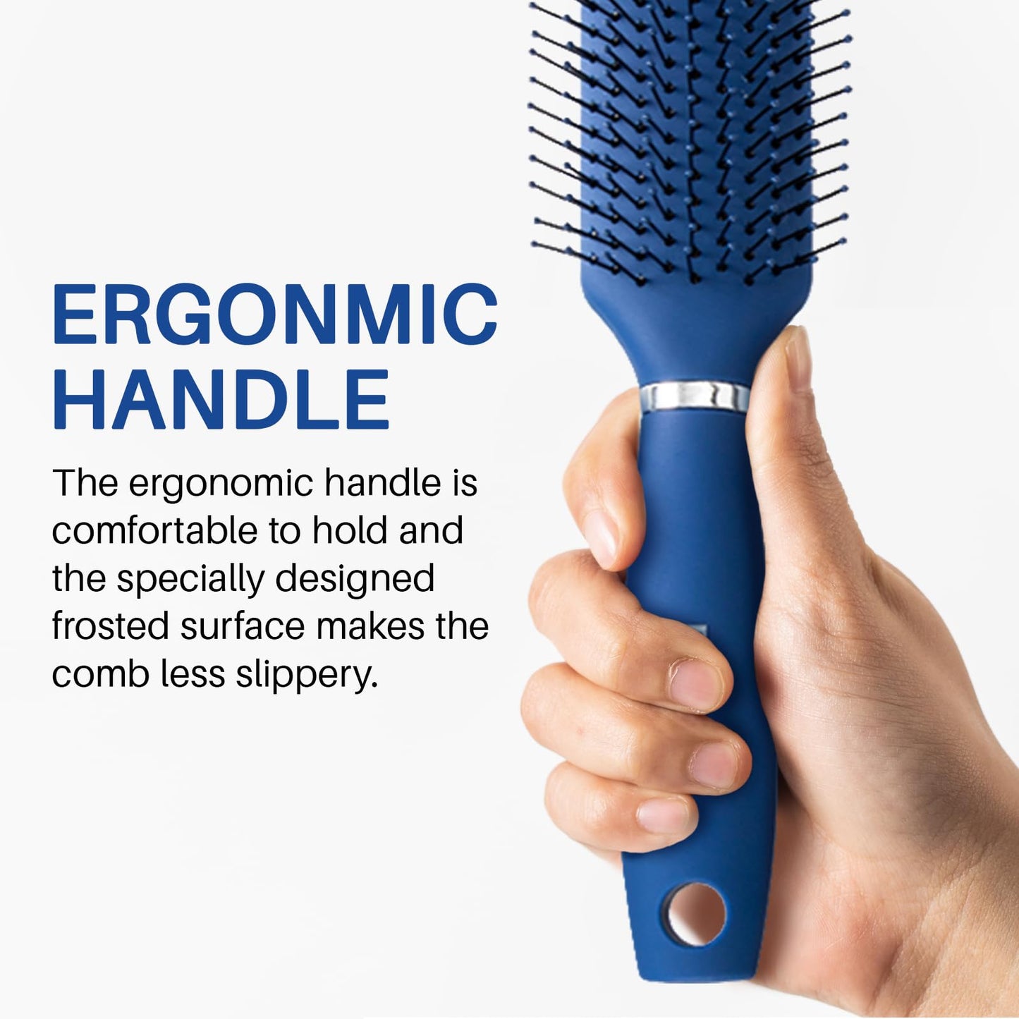 RHOS Hair Brush for Men - Detangler Styling Brush with Nylon Bristles for Wet and Dry Hair, Suitable for Bangs, Thin, Short, and Thick Hair