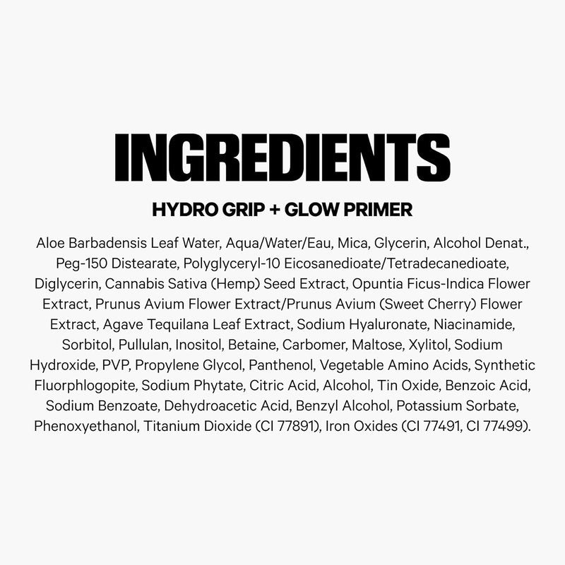 Hydro Grip + Glow Primer | Illuminating Face Primer with Hyaluronic Acid - 1 oz, Silicone-Free, Radiant Finish