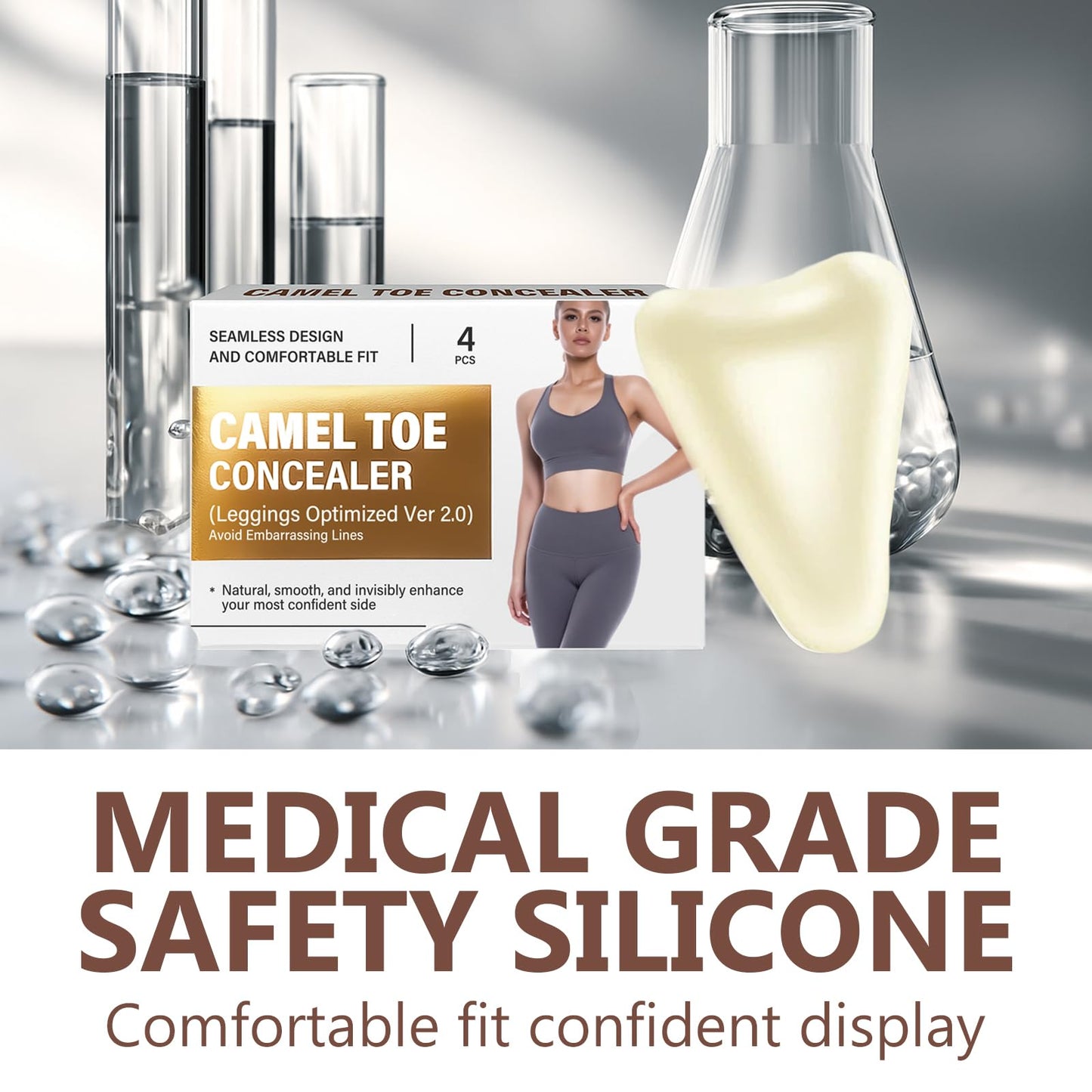 Camel Toe Concealer, 4 Pack Reusable Invisible Coverage for Activewear, Swimsuits & Tight Clothing - Seamless, Waterproof & Breathable Coverage to Hide Awkward Lines