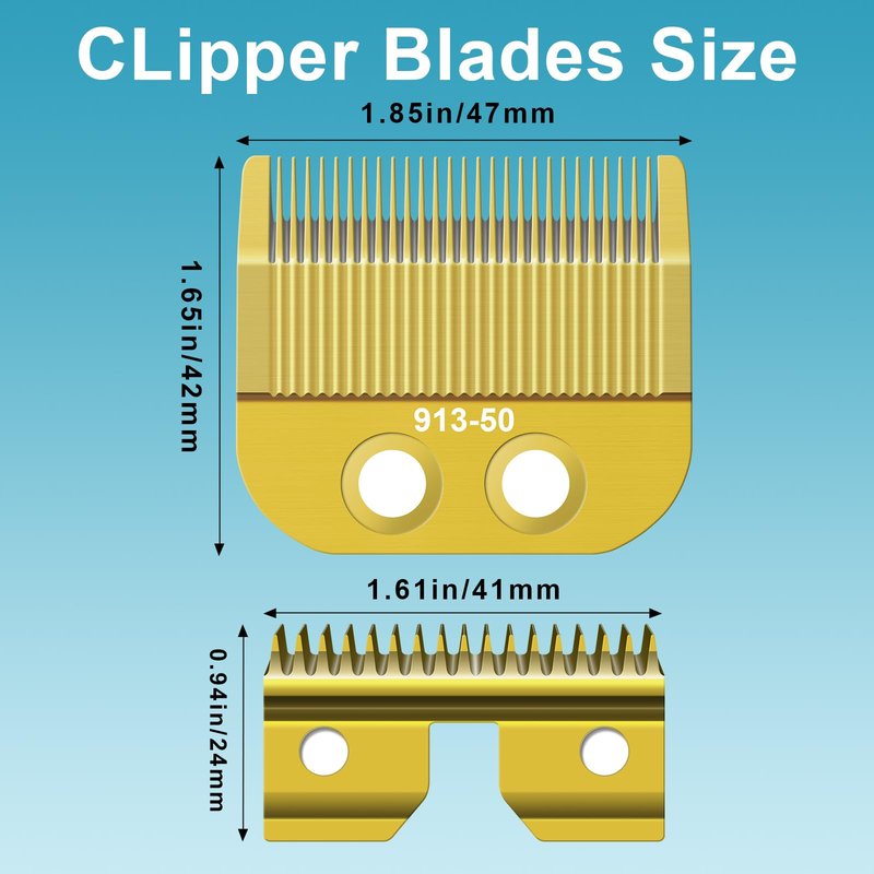 913-50 Adjustable Medium Blade Replacement Trimmer Blade Compatible with oster Finisher Trimmer Model 59 and T-Finisher Trimmer Blades，Golden