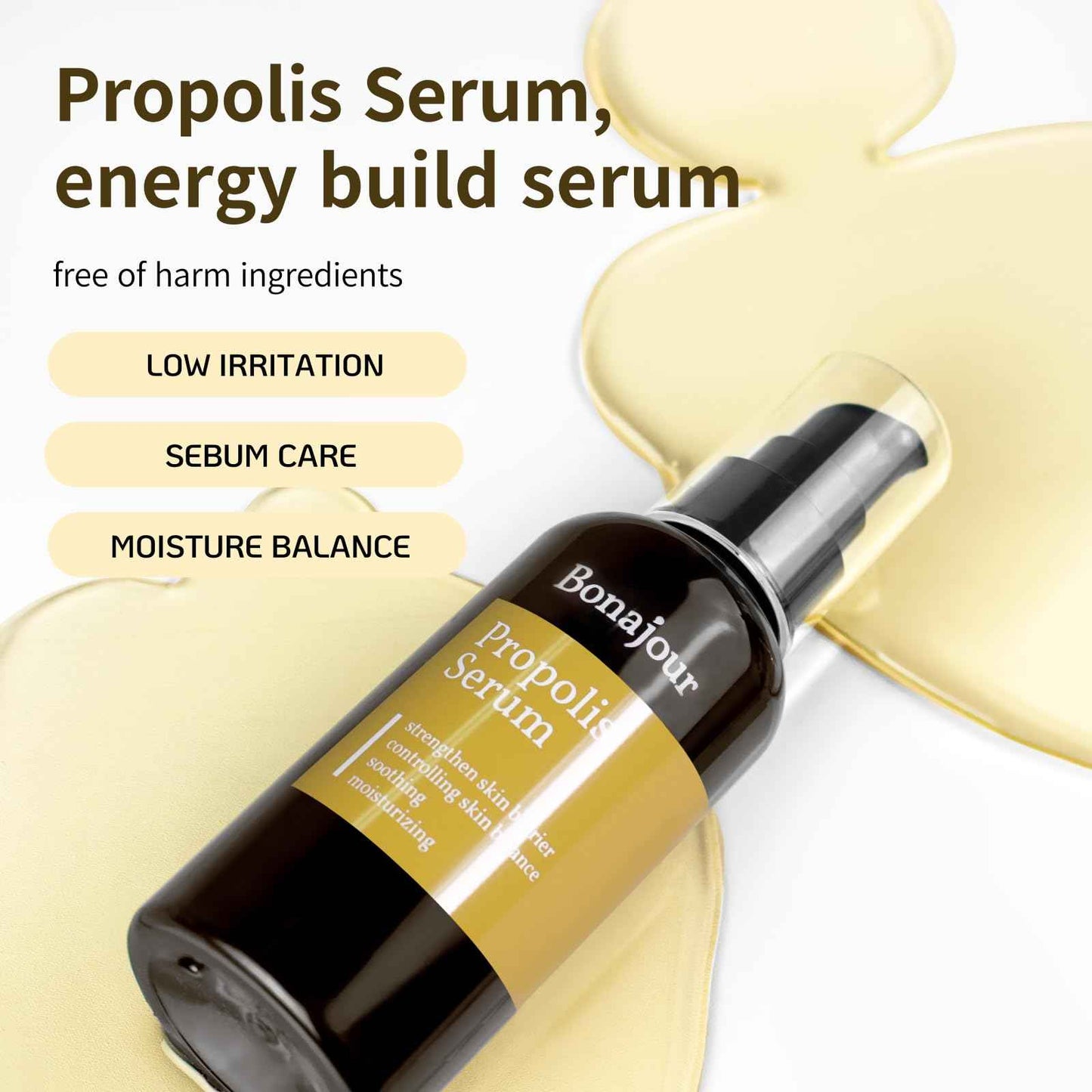 [BONAJOUR] Propolis Serum - The Best Natural Propolis Extract Soothing Gel For Sensitive Skin 3.5 fl.oz (anti-acne, moisturizing, soothing, nutrition)