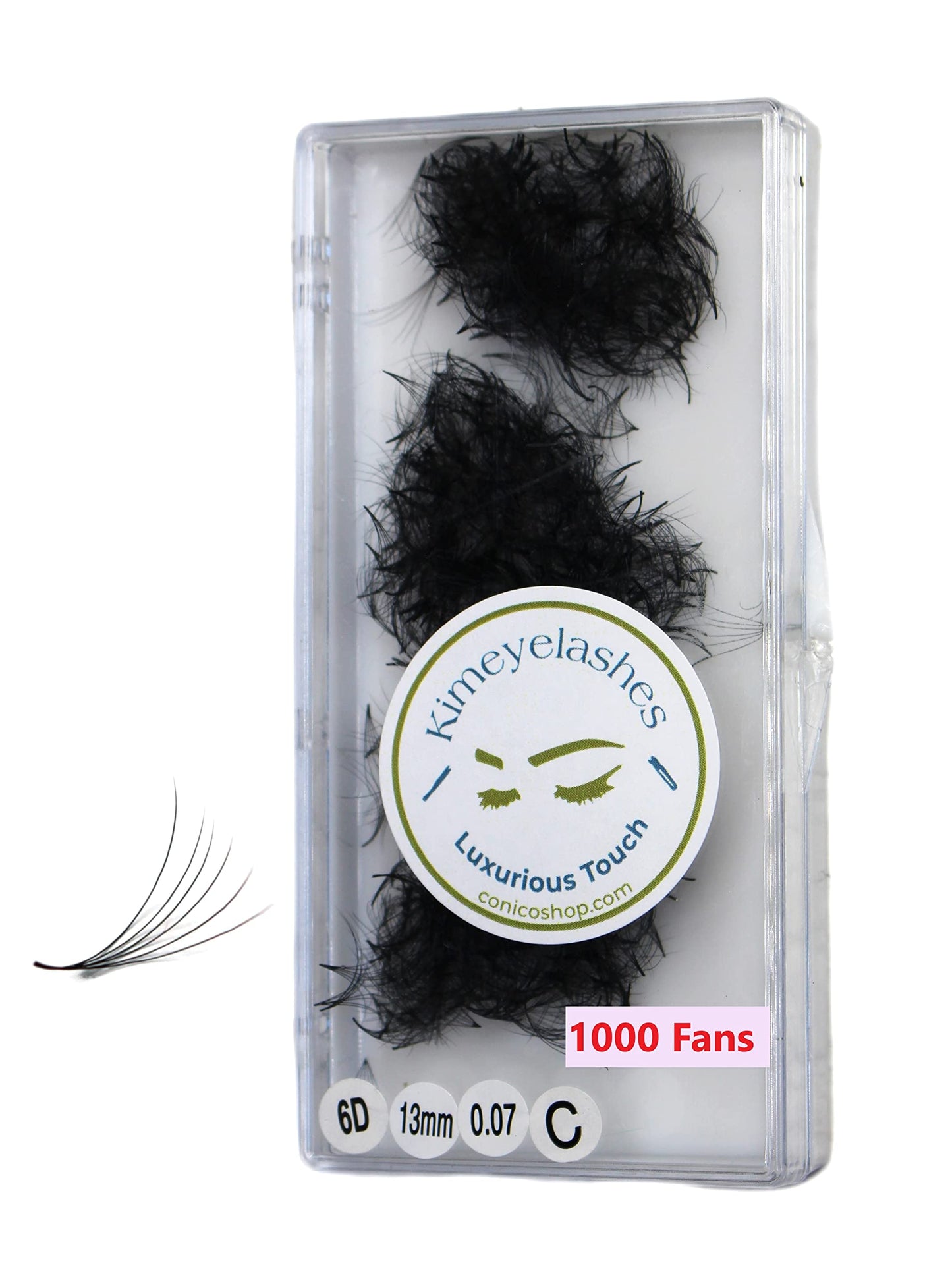6D 0.07 C and D Curl 1000 Premade volume fans loose Fans, Handmade eyelash extensions supplies Russian volume lash promade fan (11mm, 6D - 0.07 - Curl D)