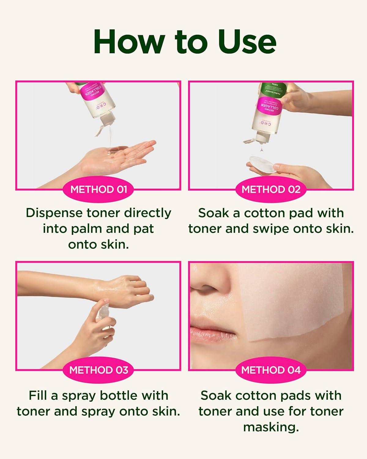Retino Collagen Skin Toner - Hydrating Korean Toner for Sensitive Skin | 8.79 fl oz