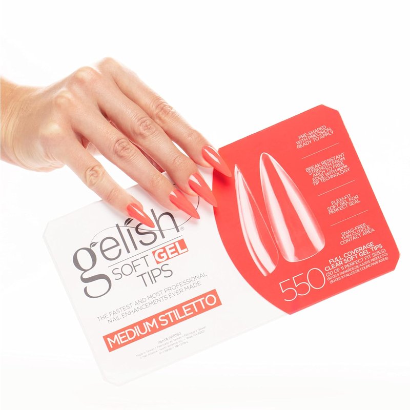 Soft Gel Press-On Nails - 550 Count Professional Quality Tips for Strong, Long-Lasting Manicures | Easy Application, Natural Look