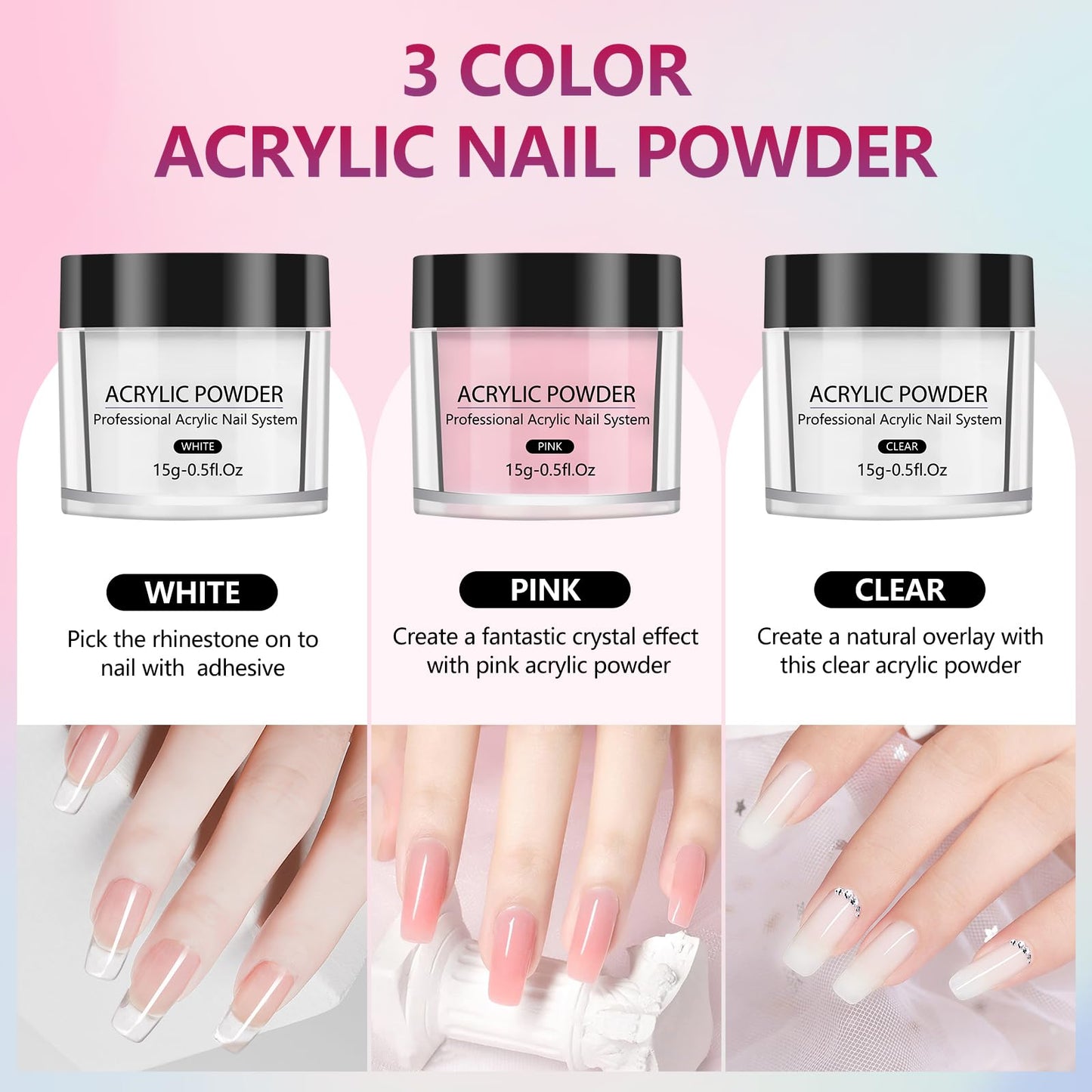 LIONVISON Practice Hand for Acrylic Nails,Flexible Practice Hands Fingers with Nail Kit,Acrylic Powder Brush Nail Art Decoration Tools for Professional Beginners