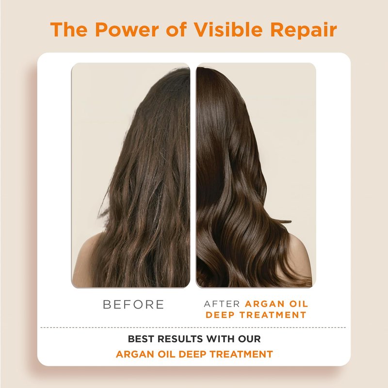 KATIVA Argan Oil Hair Mask 2-Pack (10 oz Each) – Deep Conditioning Treatment with Organic Argan Oil, Olive Oil & Peptides – Hydrating Repair for Dry, Damaged Hair – Sulfate-Free, Vegan