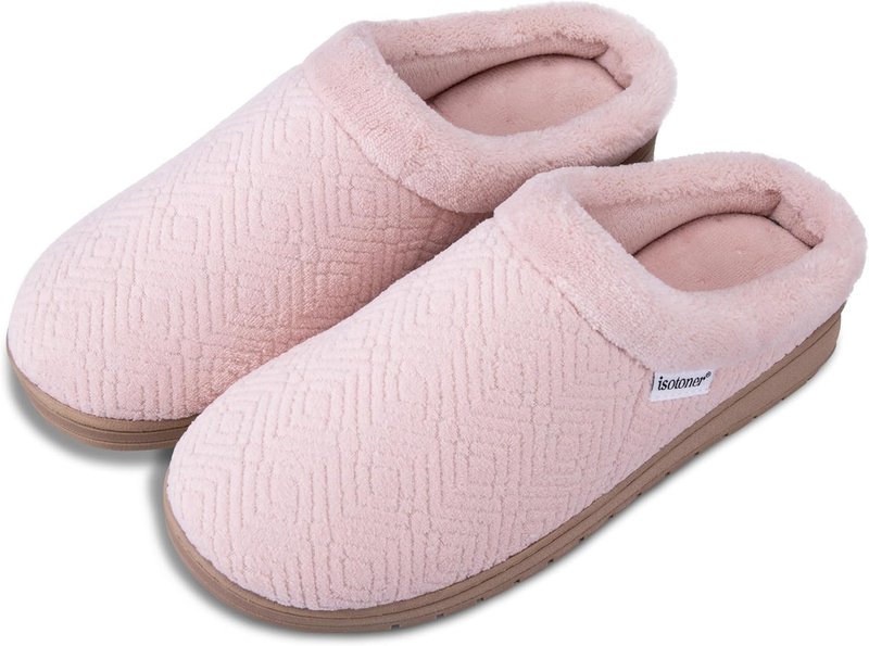 Isotoner Women's Slip-On Clog Slippers | Diamond Microterry & Memory Foam Comfort